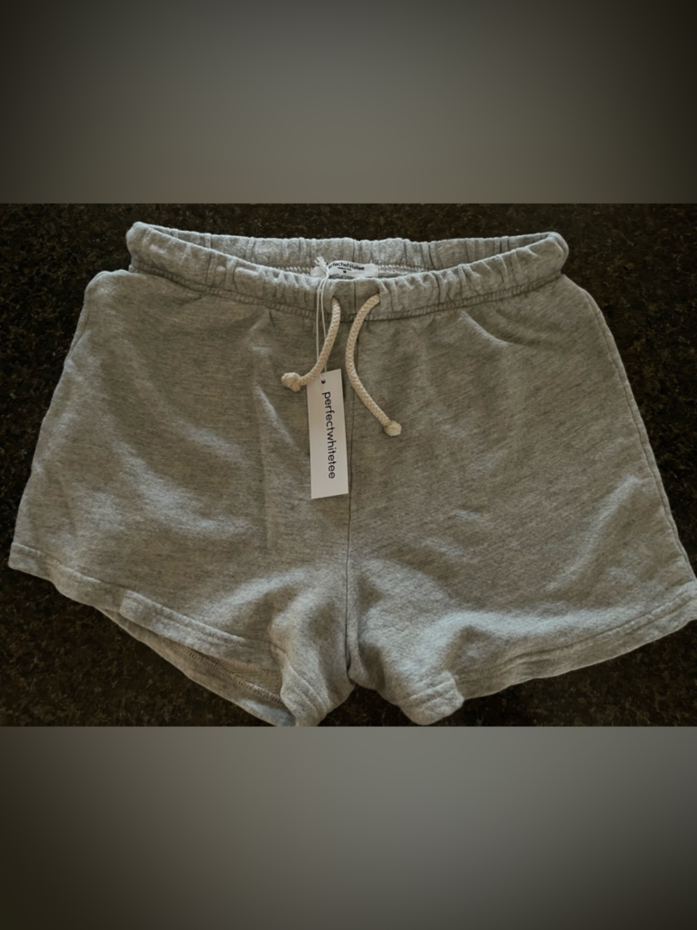 perfectwhitetee Layla Heather Gray french terry sweat short - Picture 3 of 5